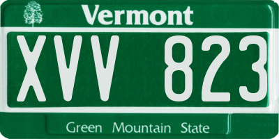 VT license plate XVV823