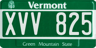 VT license plate XVV825