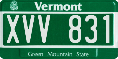 VT license plate XVV831