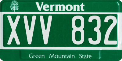 VT license plate XVV832