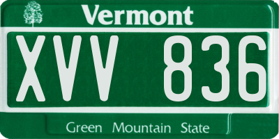 VT license plate XVV836