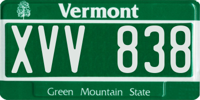 VT license plate XVV838