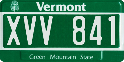 VT license plate XVV841