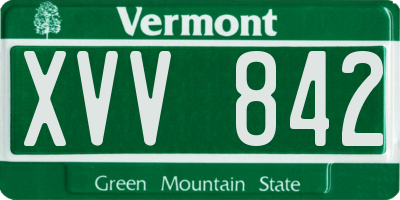 VT license plate XVV842