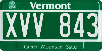 VT license plate XVV843