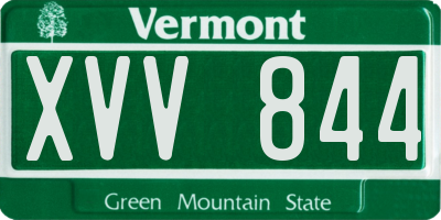 VT license plate XVV844