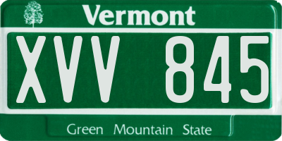 VT license plate XVV845