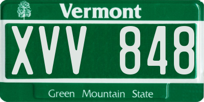 VT license plate XVV848