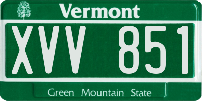VT license plate XVV851
