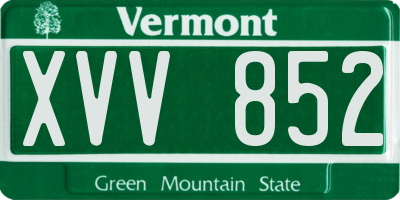 VT license plate XVV852
