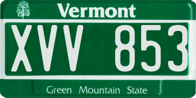VT license plate XVV853