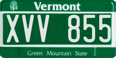 VT license plate XVV855