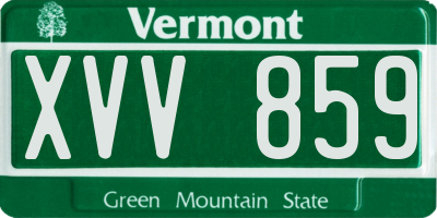 VT license plate XVV859