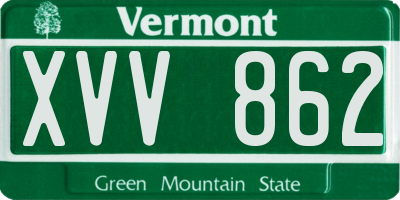 VT license plate XVV862