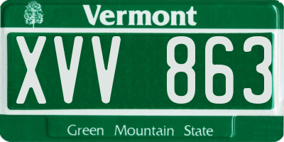 VT license plate XVV863