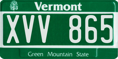 VT license plate XVV865