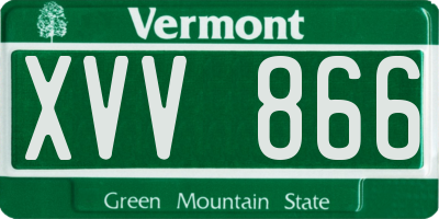 VT license plate XVV866