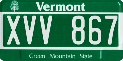 VT license plate XVV867