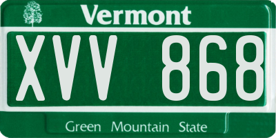 VT license plate XVV868