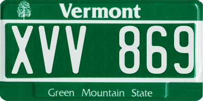 VT license plate XVV869