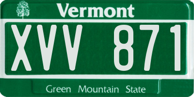 VT license plate XVV871
