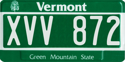 VT license plate XVV872
