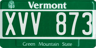 VT license plate XVV873