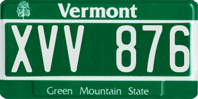 VT license plate XVV876