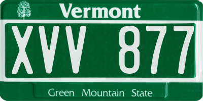 VT license plate XVV877
