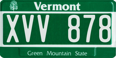 VT license plate XVV878