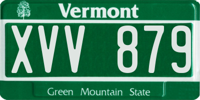 VT license plate XVV879