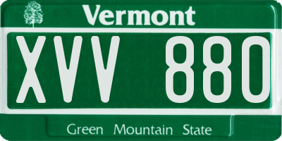 VT license plate XVV880