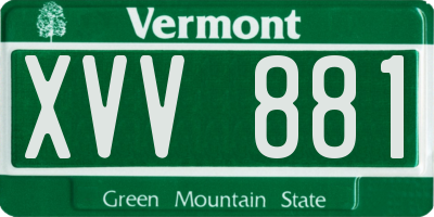 VT license plate XVV881