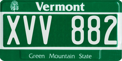 VT license plate XVV882