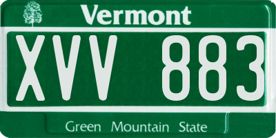 VT license plate XVV883