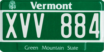 VT license plate XVV884