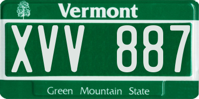 VT license plate XVV887