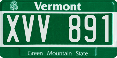 VT license plate XVV891