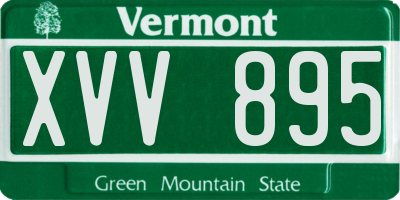 VT license plate XVV895