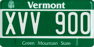 VT license plate XVV900