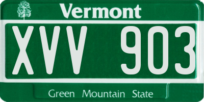 VT license plate XVV903