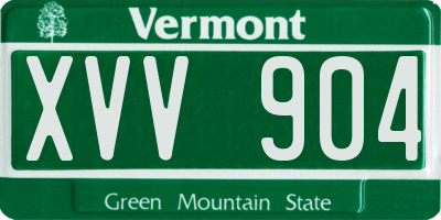 VT license plate XVV904