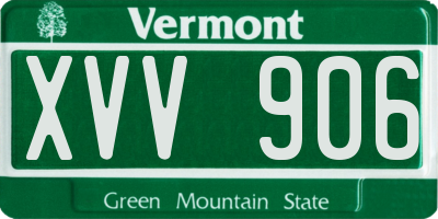 VT license plate XVV906