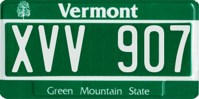 VT license plate XVV907