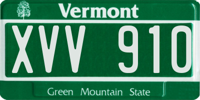 VT license plate XVV910