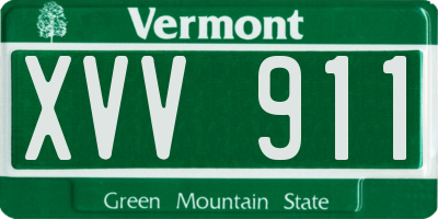 VT license plate XVV911