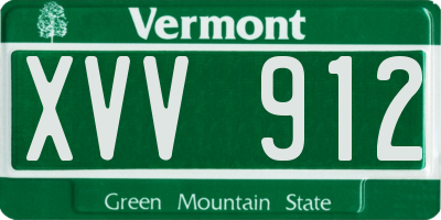 VT license plate XVV912
