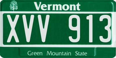 VT license plate XVV913