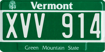 VT license plate XVV914