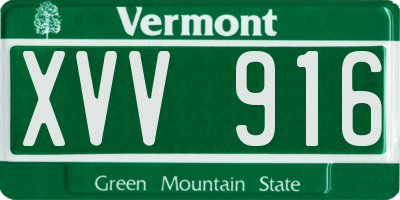 VT license plate XVV916